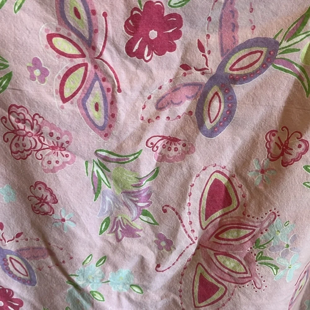 Pottery Barn Kids Toddler Duvet Cover “Olivia” Pink Butterflies Flowers